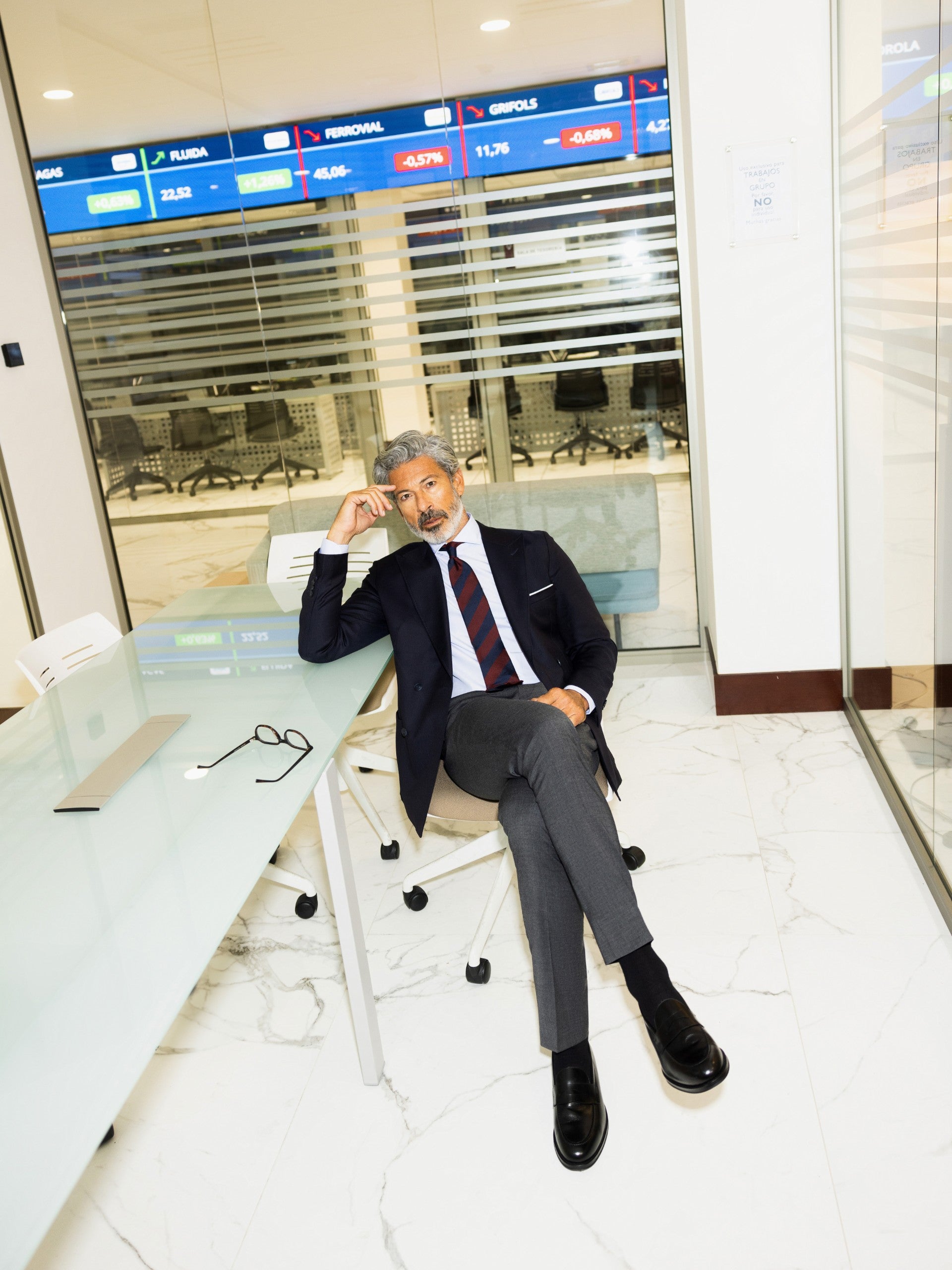 Pantalon vestir classic gris marengo