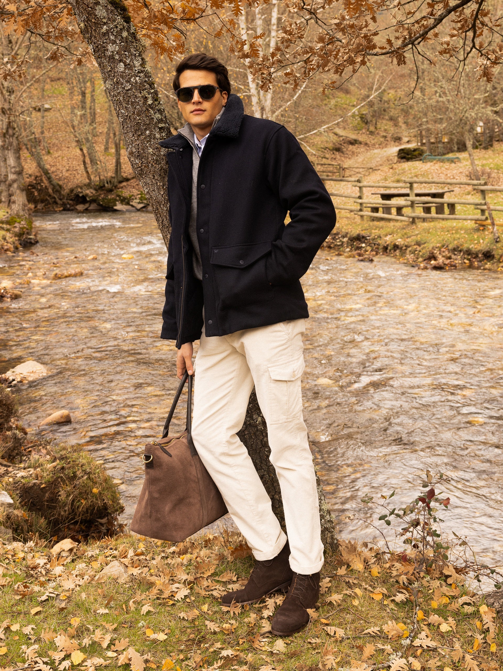 Stone corduroy cargo sport pants