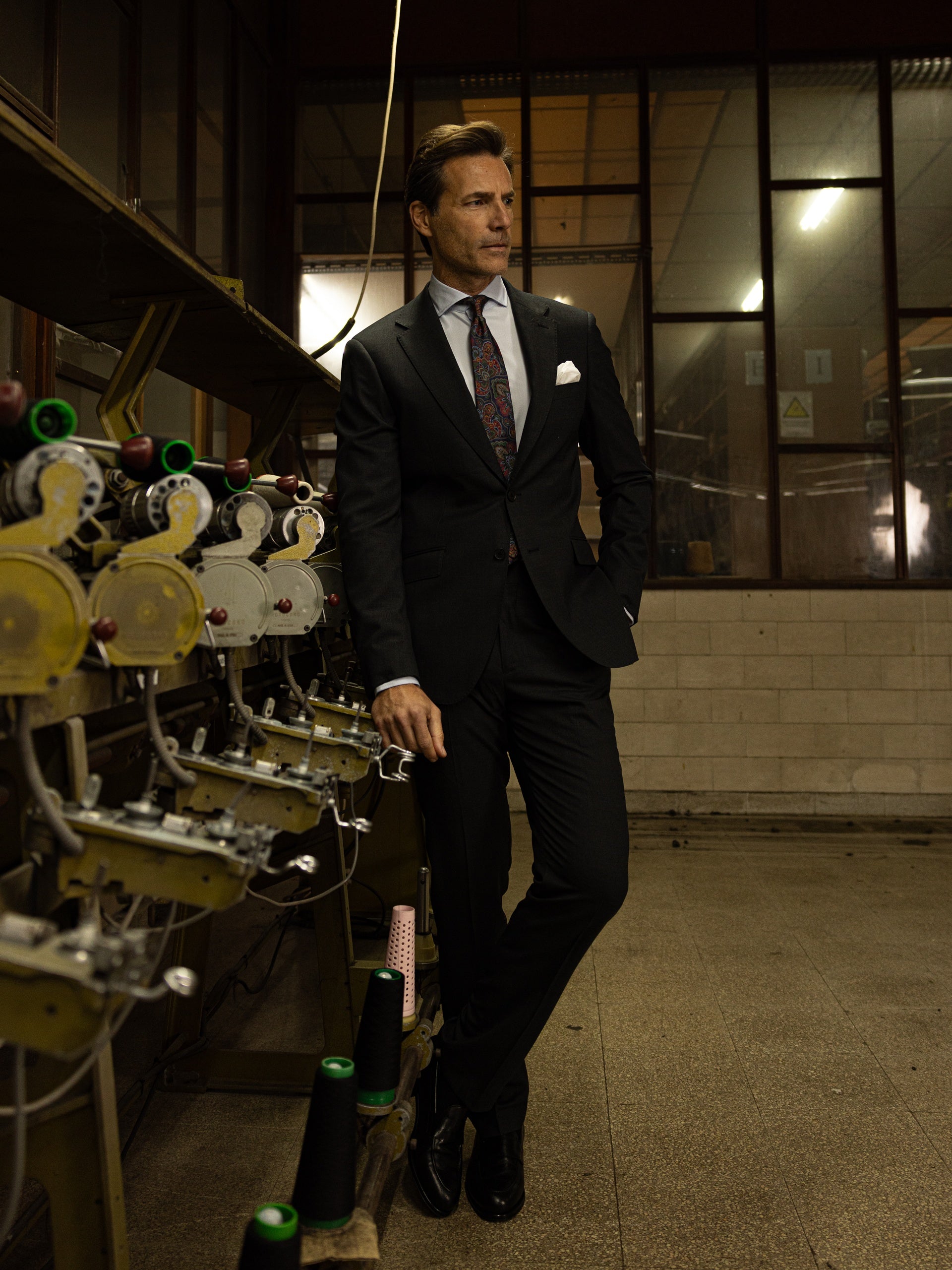 Natural stretch gray suit pants