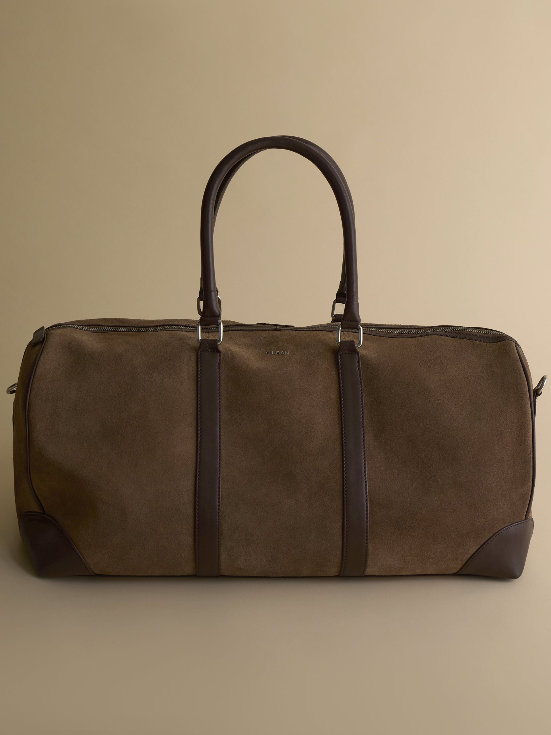 Sac de voyage en cuir business marron foncé