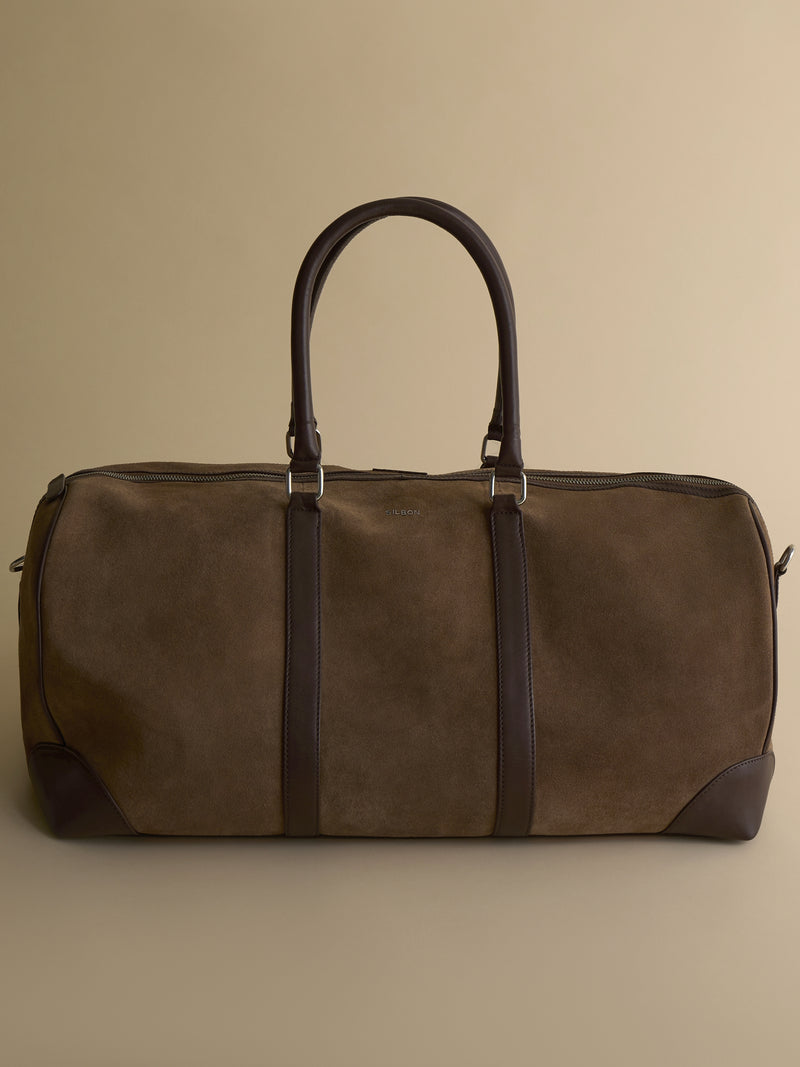 Dark brown leather business travel bag