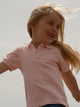 Polo fille à manches bouffantes rose clair