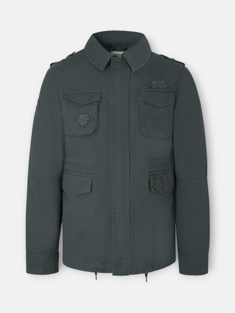 Chaqueta militar verde oscuro