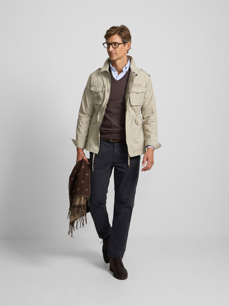 Chaqueta militar beige oscuro