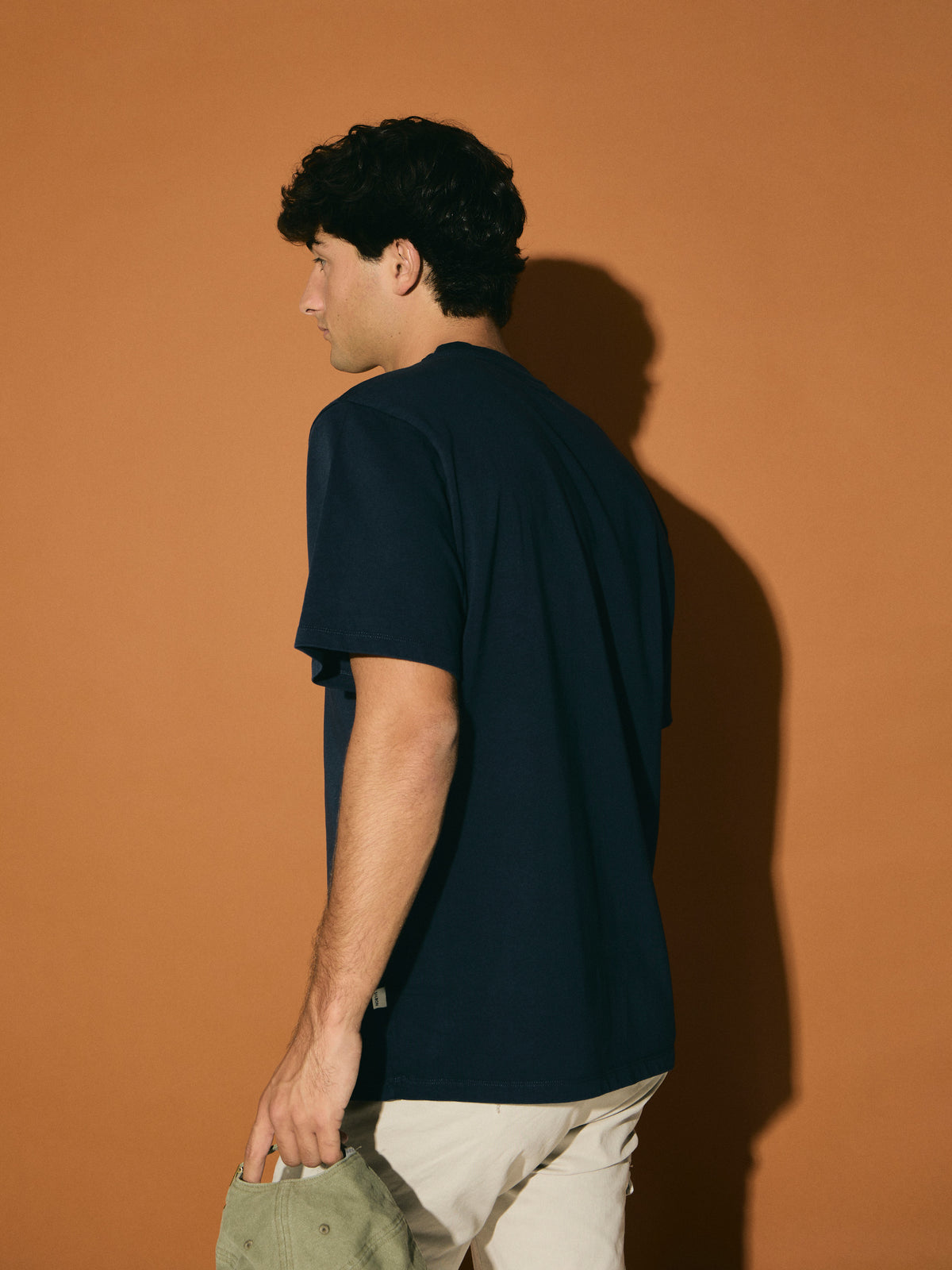 Camiseta lisa minilogo parche azul marino
