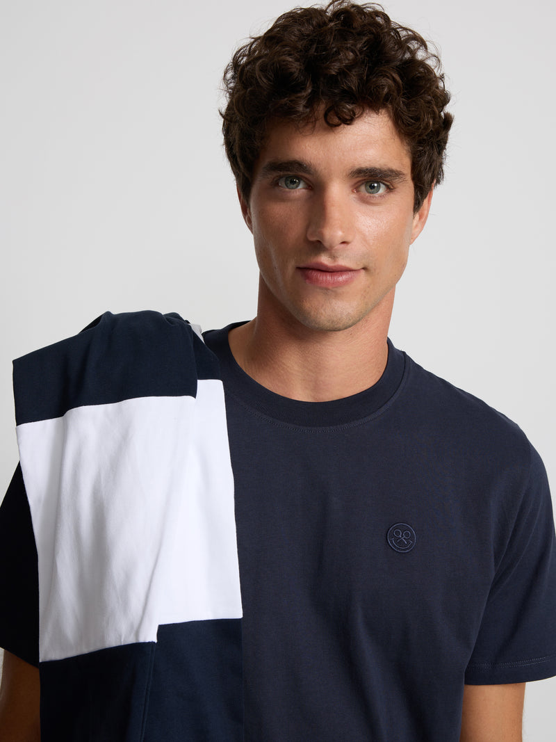 Camiseta logo smile azul marino