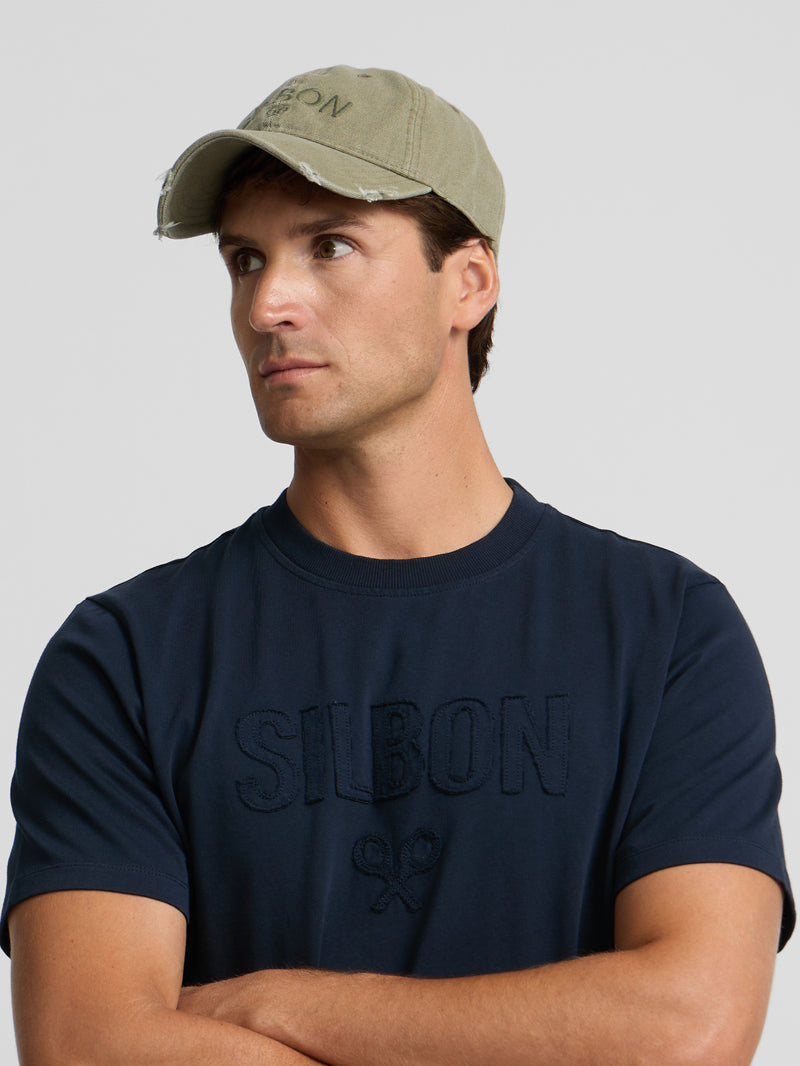 Camiseta Silbon patch tom azul-marinho