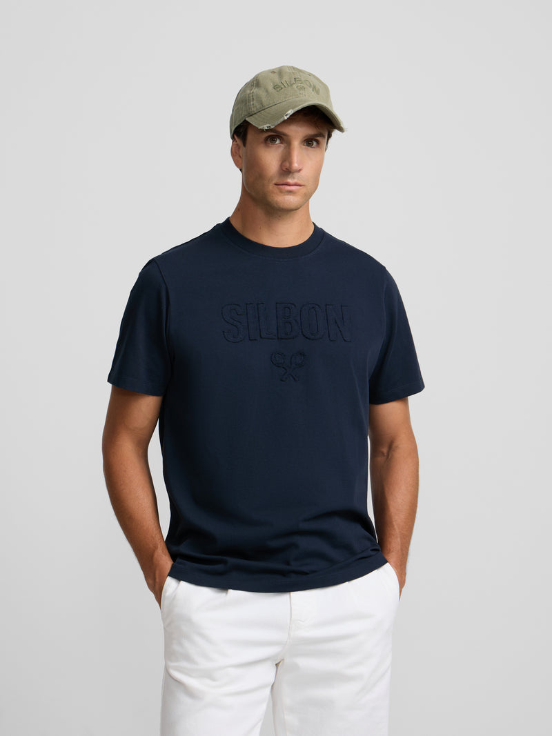 Camiseta Silbon patch tom azul-marinho