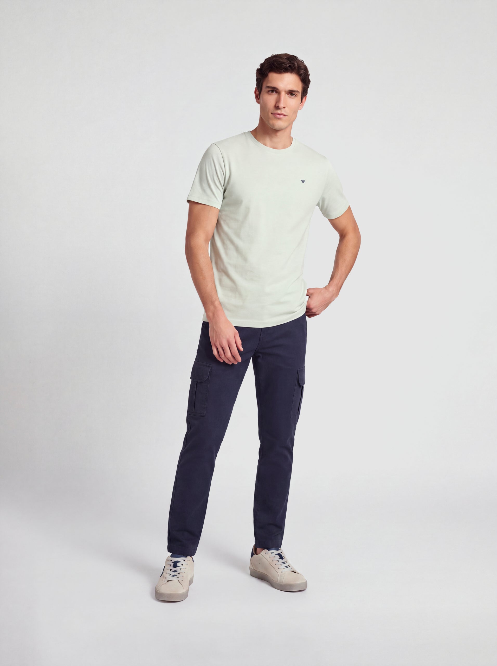 Classic T-shirt with light green mini logo