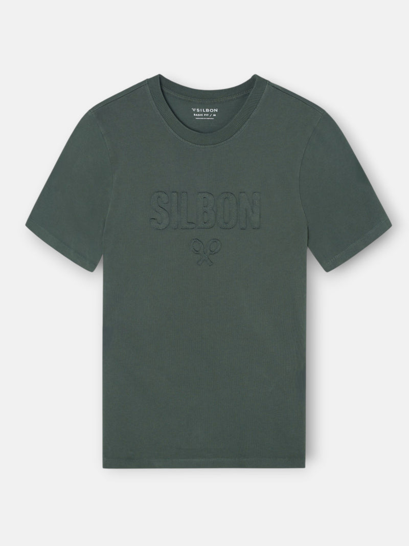 Camiseta silbon patch tono khaki