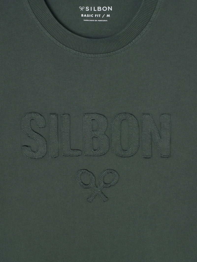 Camiseta silbon patch tono khaki