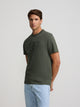 Silbon patch t-shirt in khaki tone