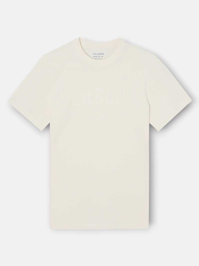 Camiseta silbon patch tono crema
