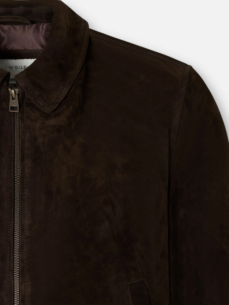 Chaqueta de piel marron