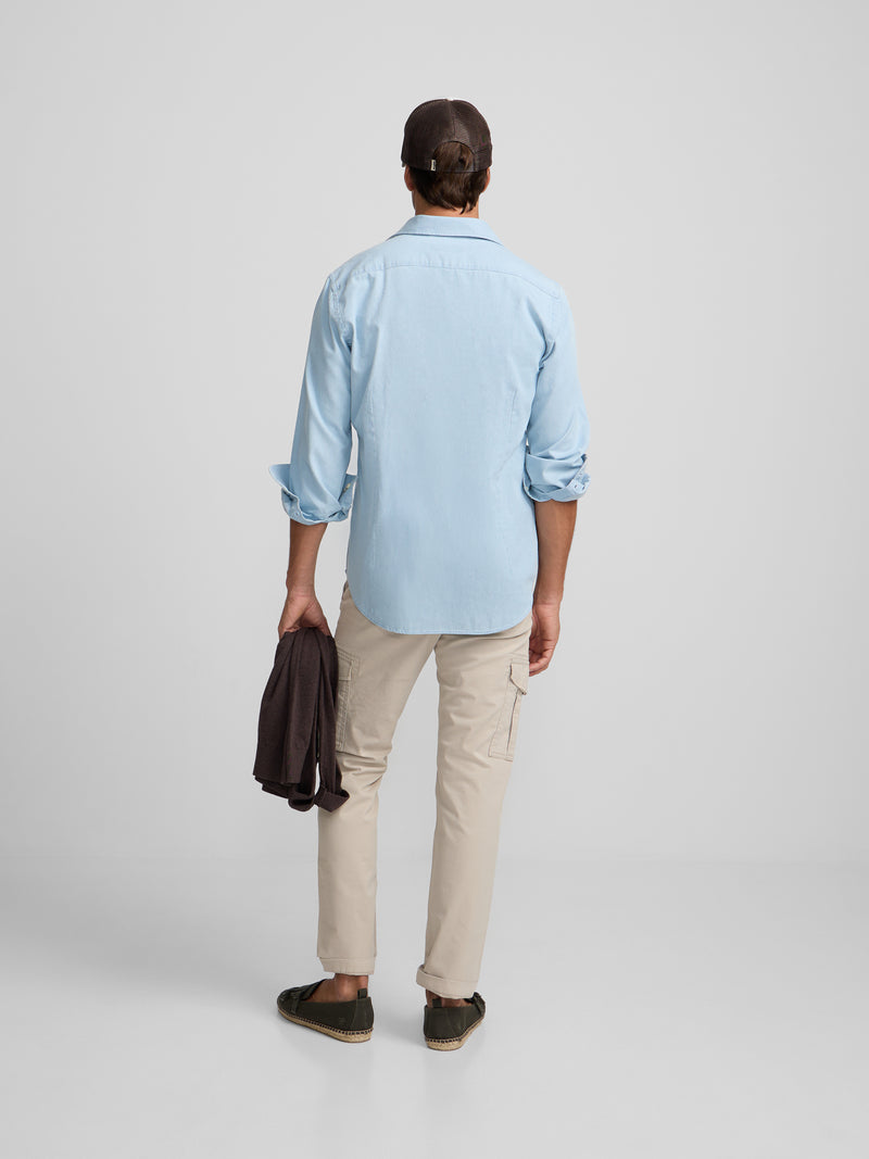 Camisa sport denim cutaway azul claro