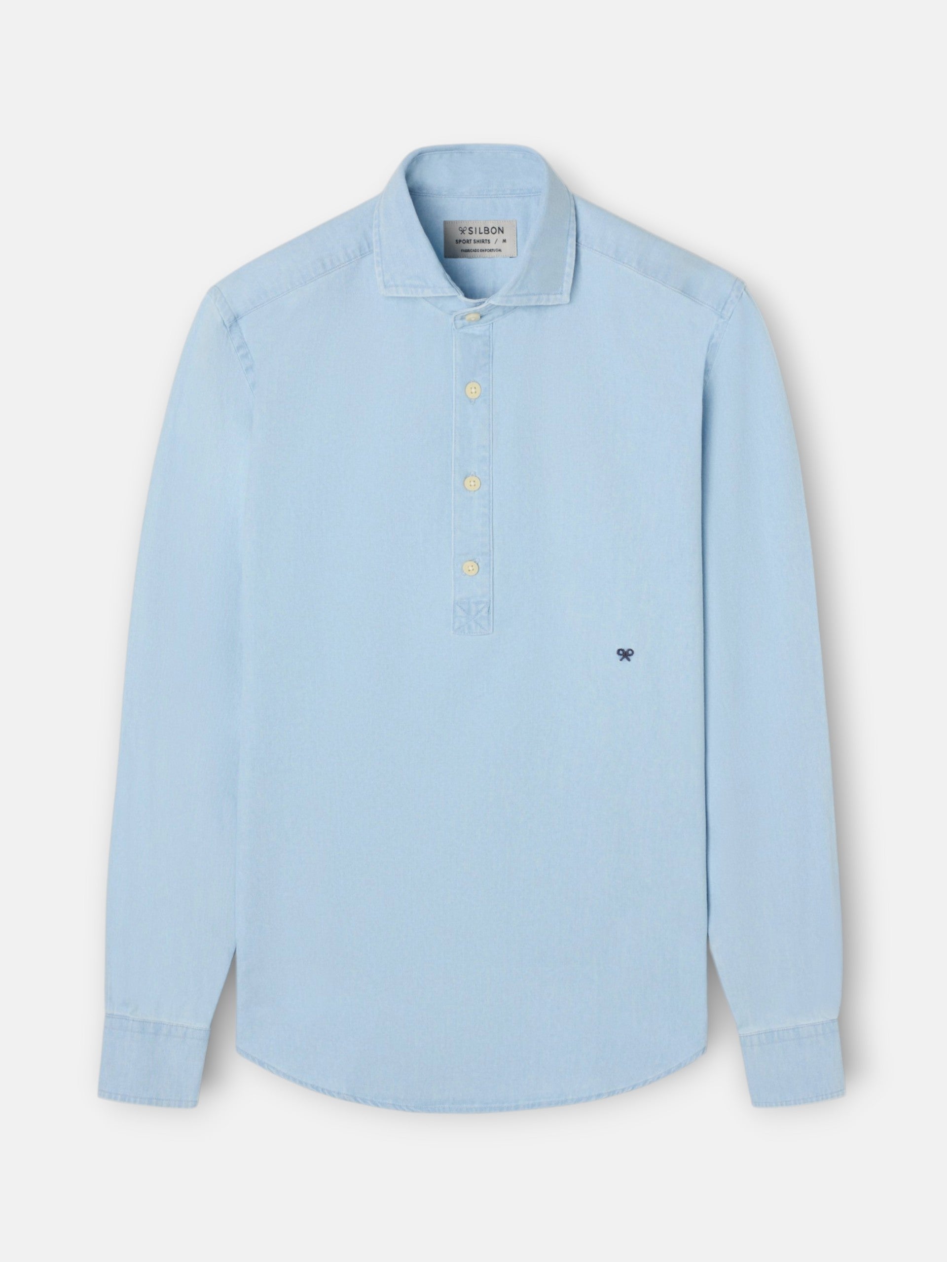 Polera sport denim azul claro