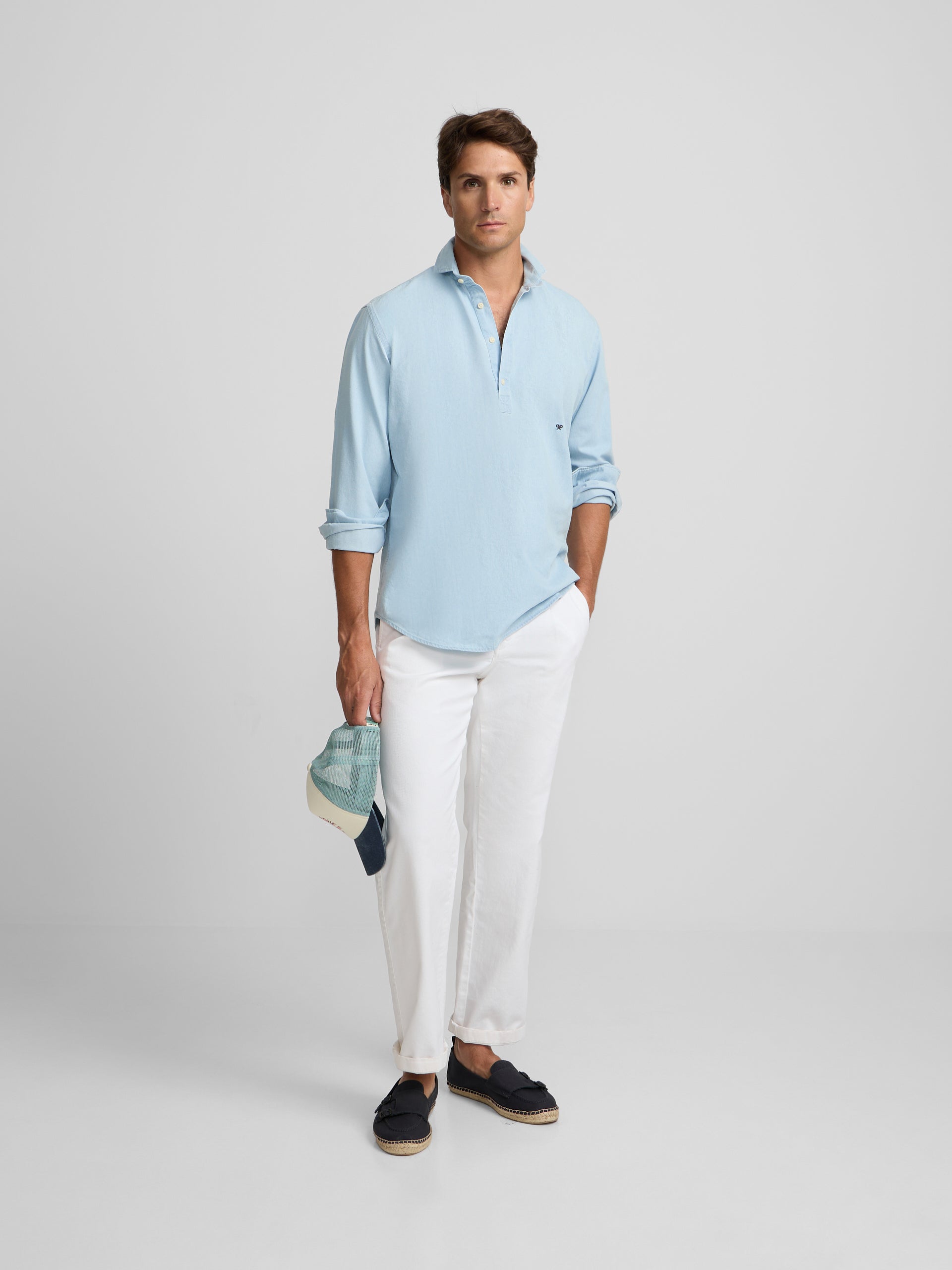 Polera sport denim azul claro