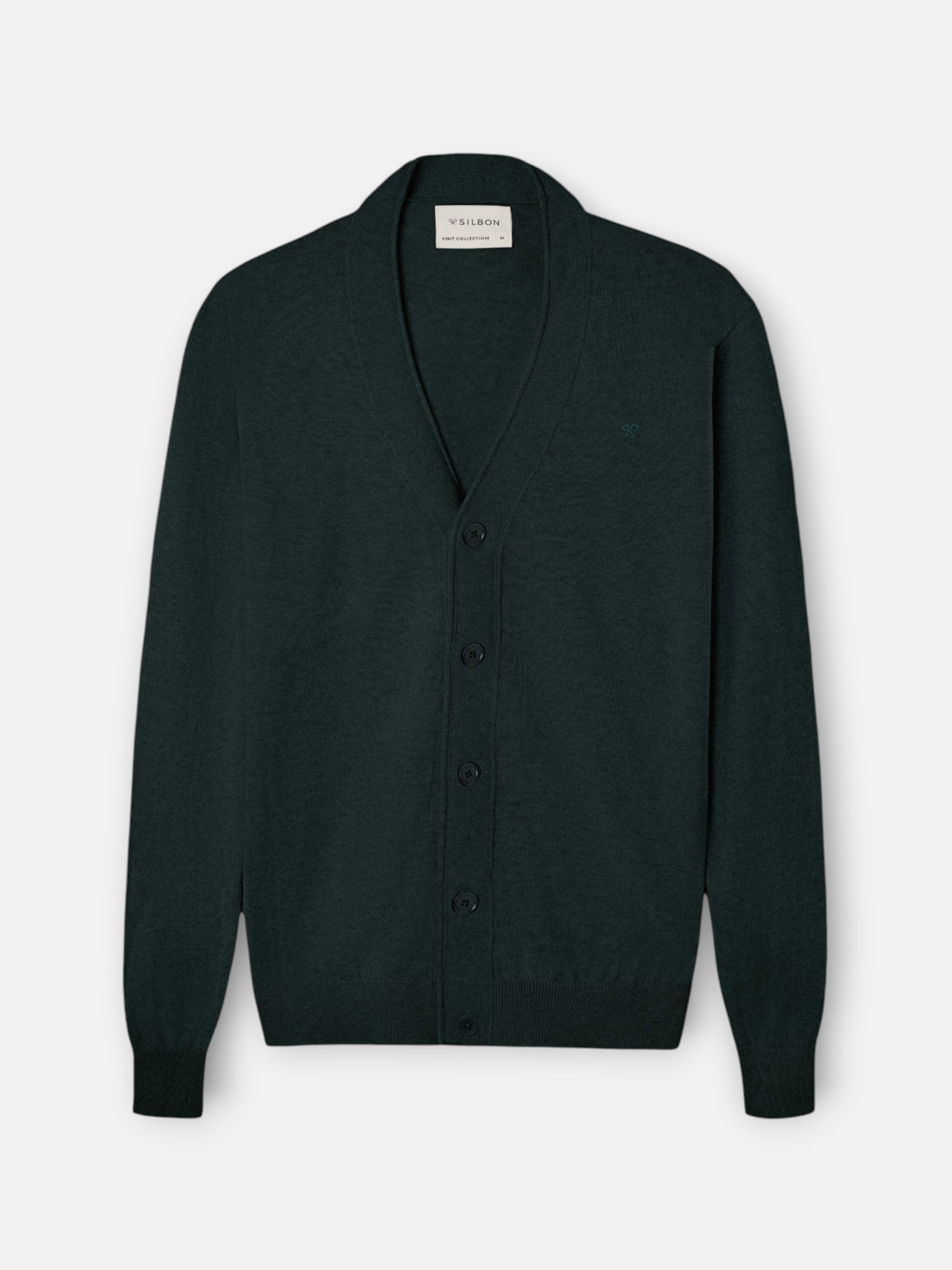 Cardigan clasico verde oscuro