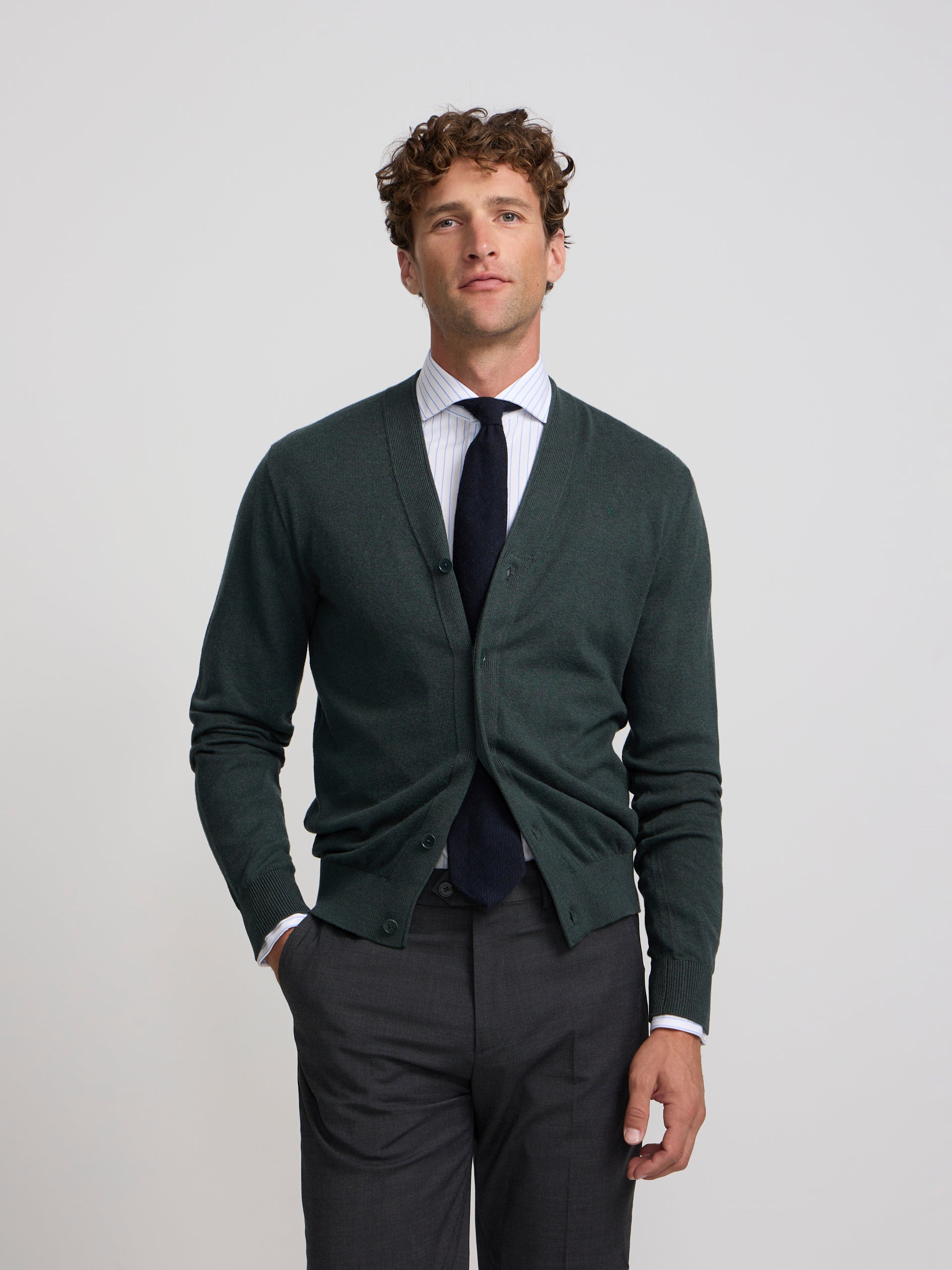 Classic dark green cardigan