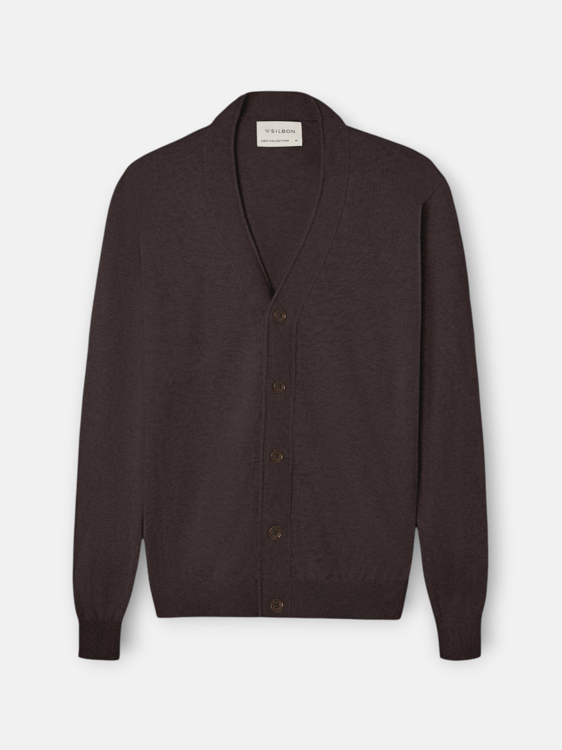 Cardigan clasico marron