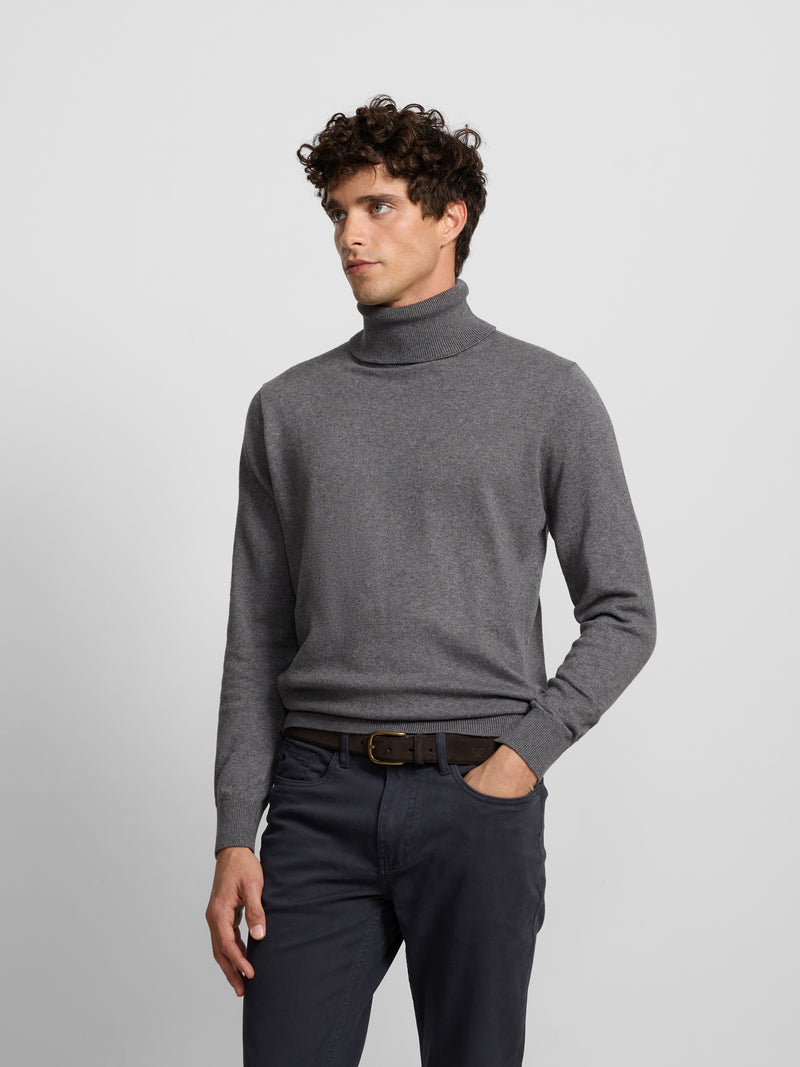 Grey turtleneck sweater