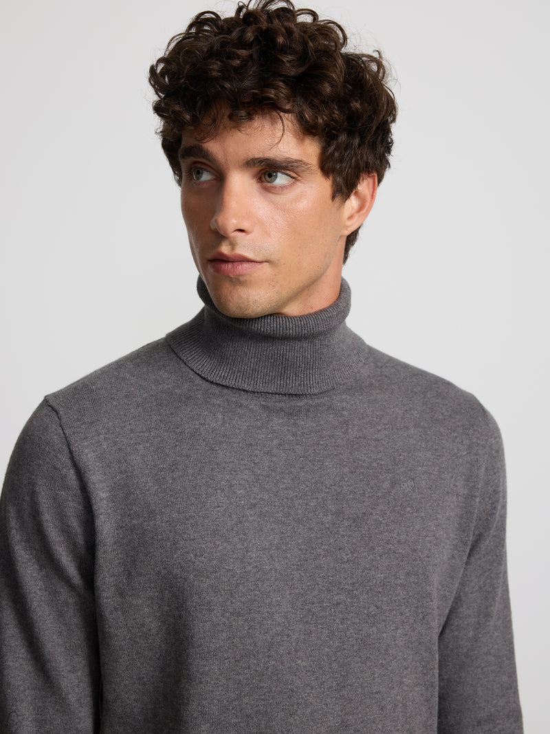 Grey turtleneck sweater