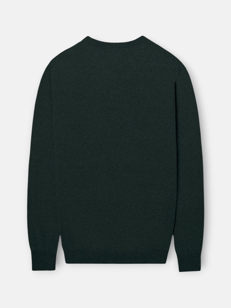 Green V-neck sweater
