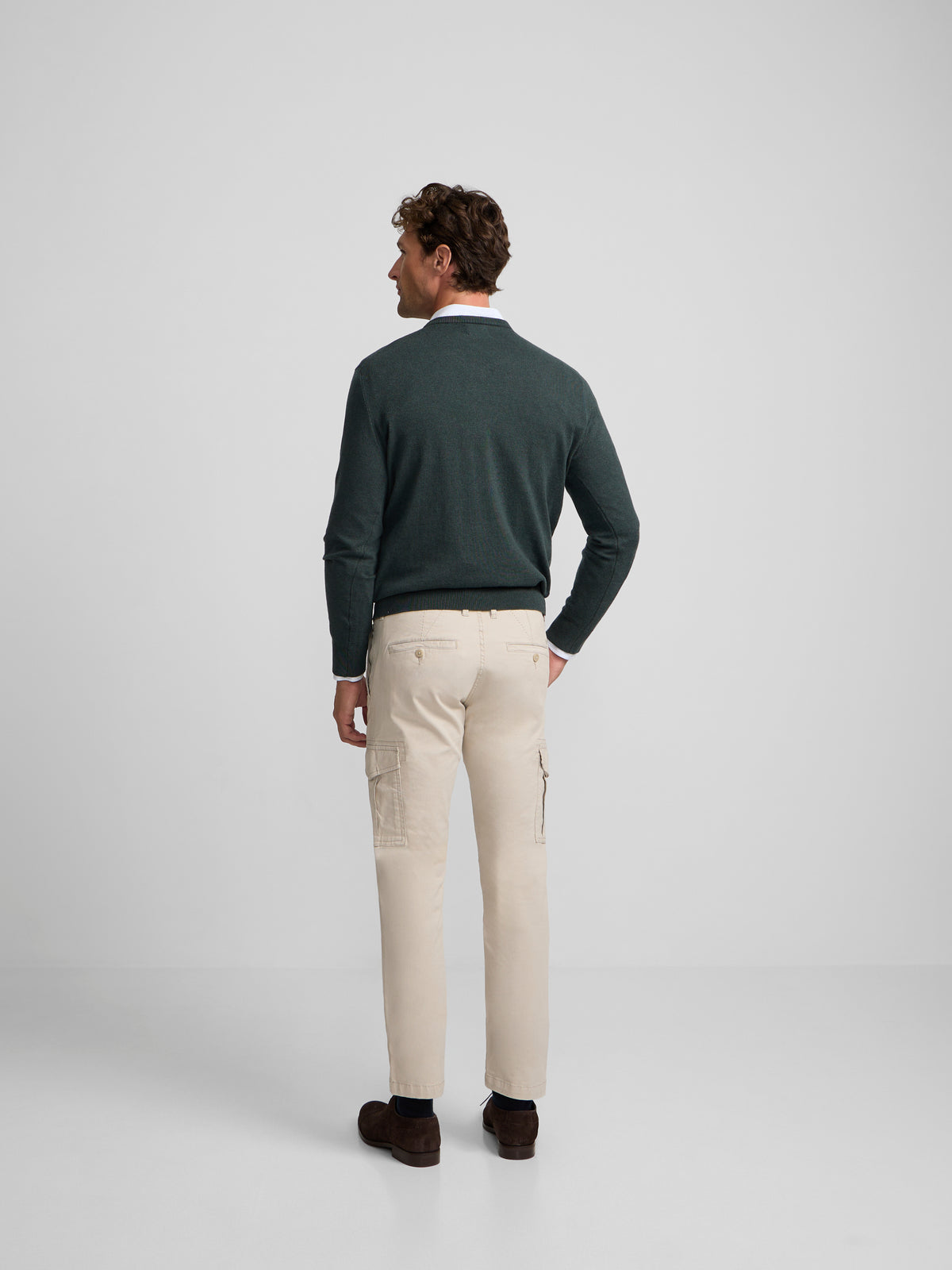 Camisola de decote em V verde
