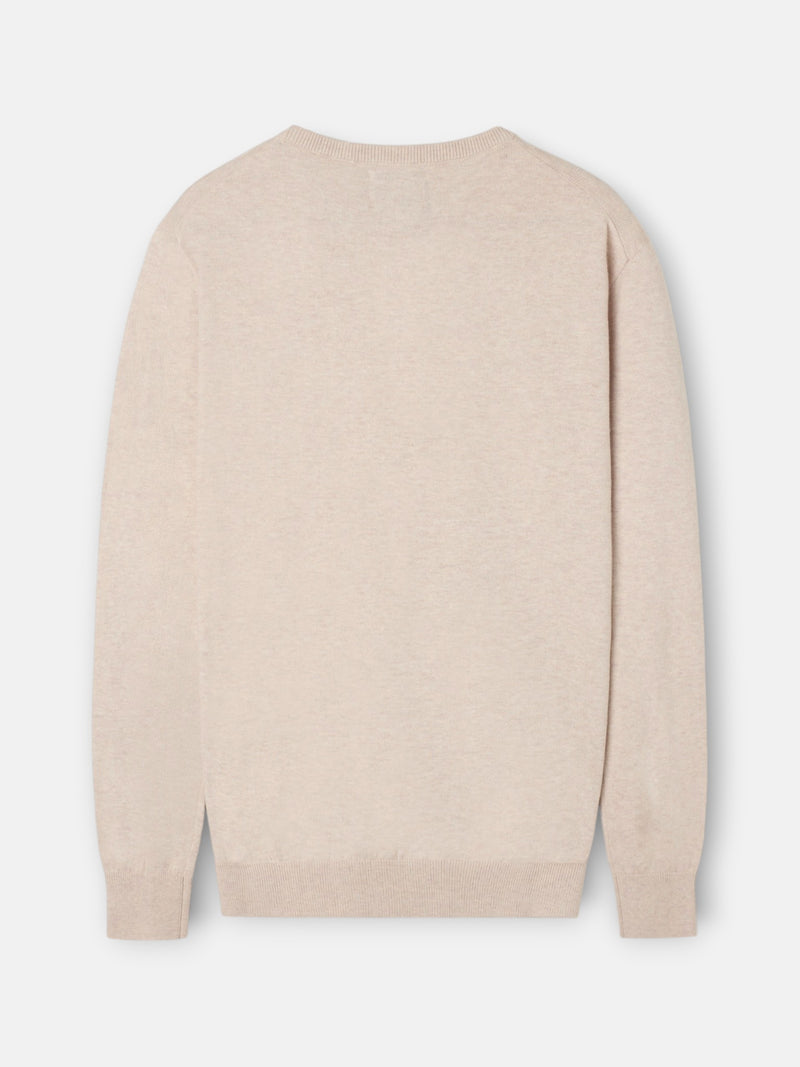 Jersey cuello redondo beige claro