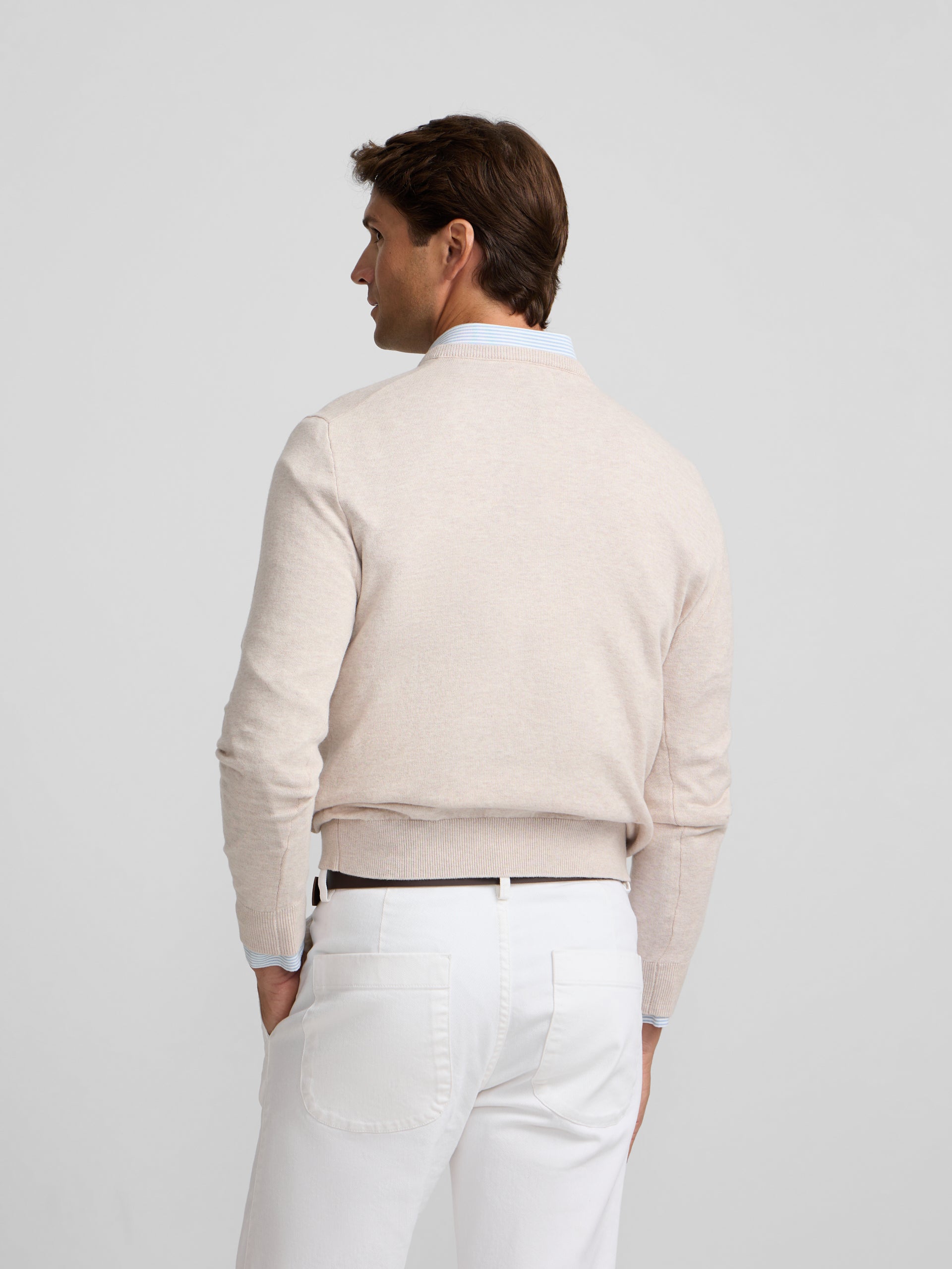 Jersey cuello pico beige