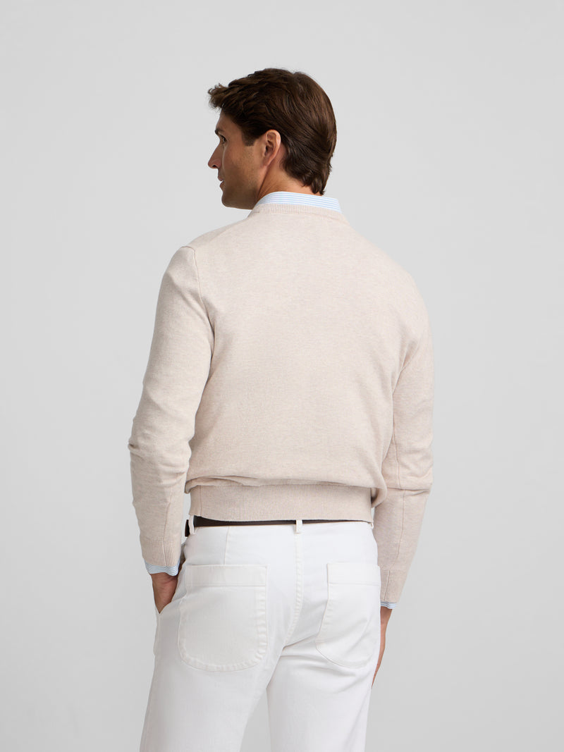 Beige V-neck sweater