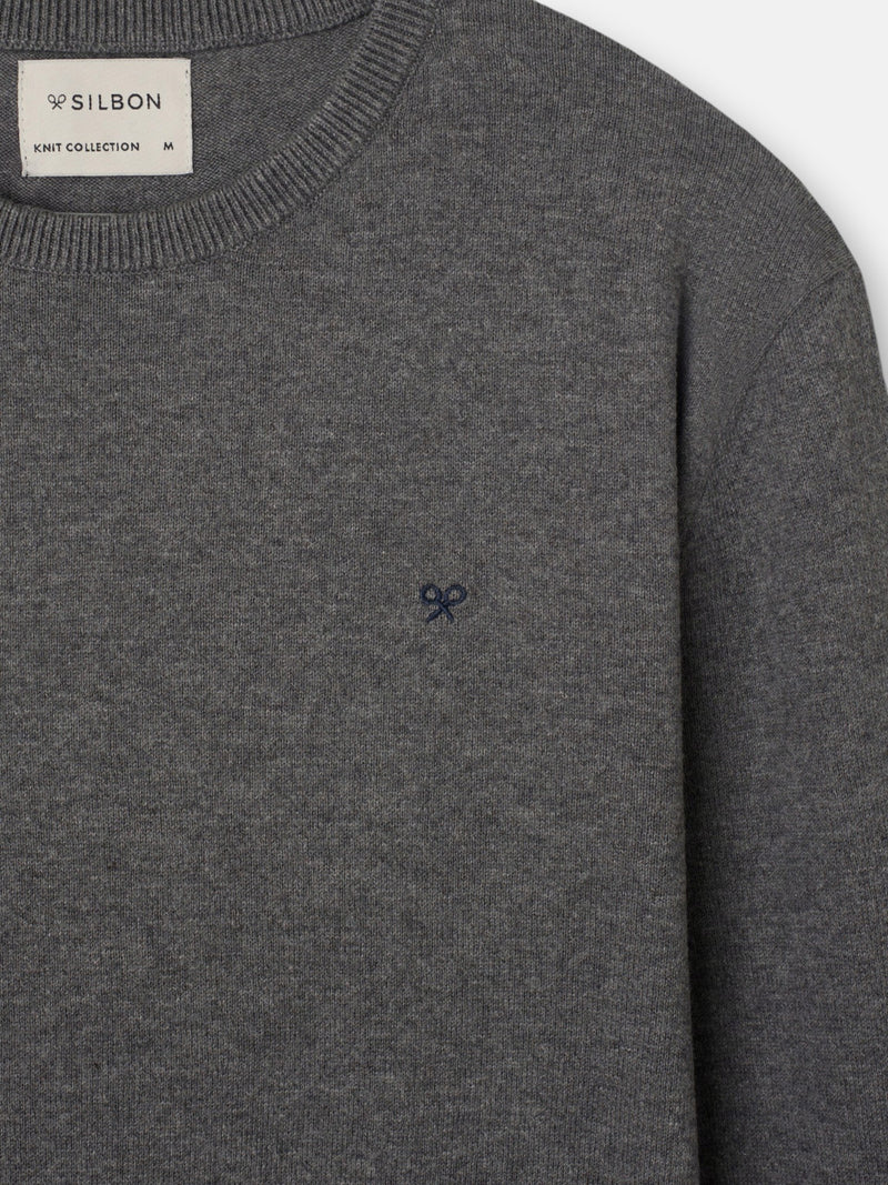 Grey crew neck sweater