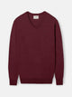 Jersey cuello pico burdeos