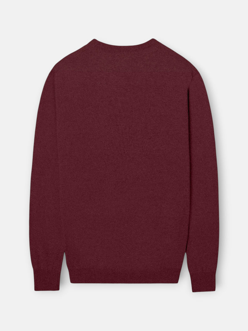 Burgundy V-neck sweater