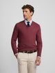 Jersey cuello pico burdeos