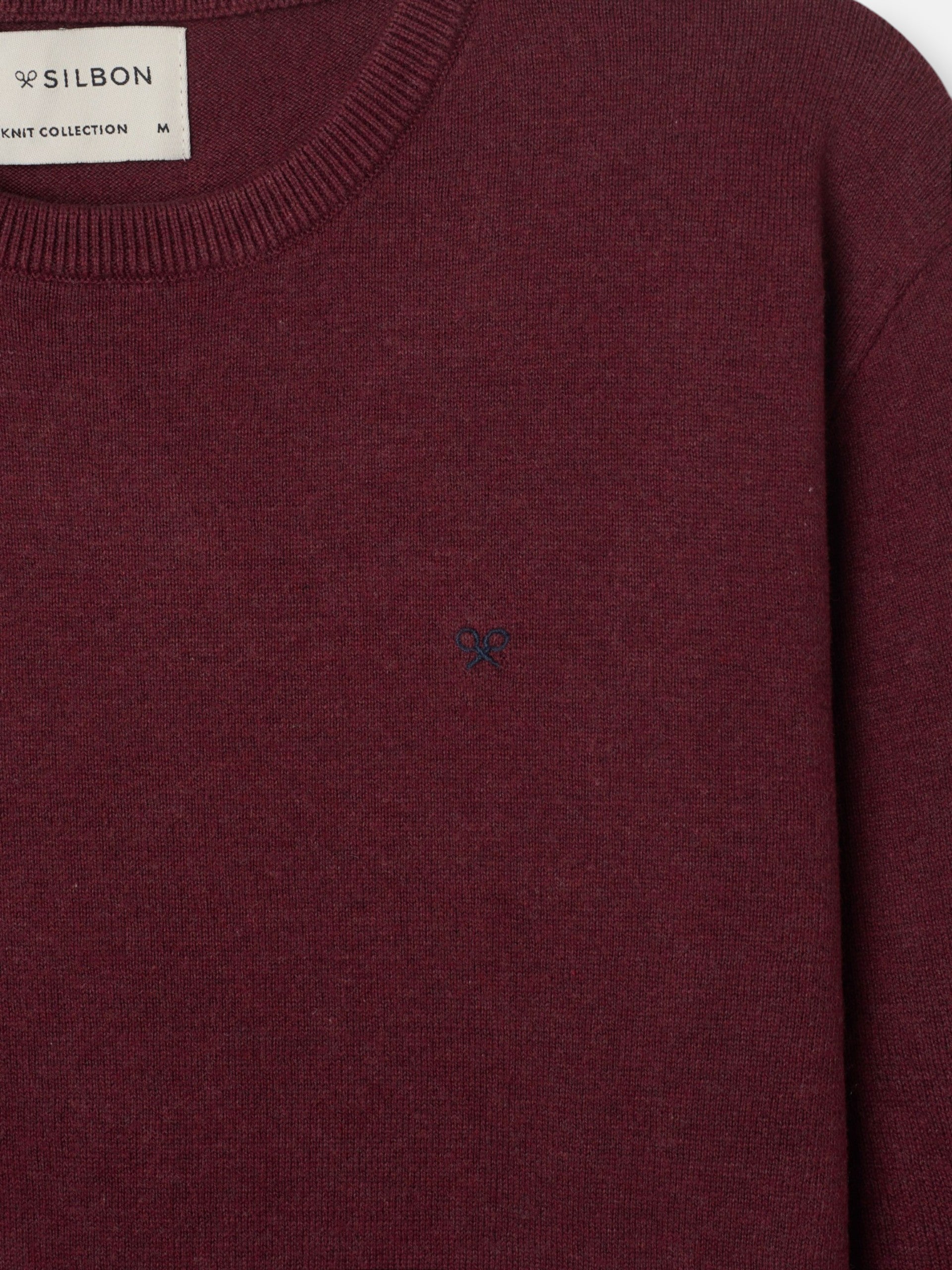 Jersey cuello redondo burdeos