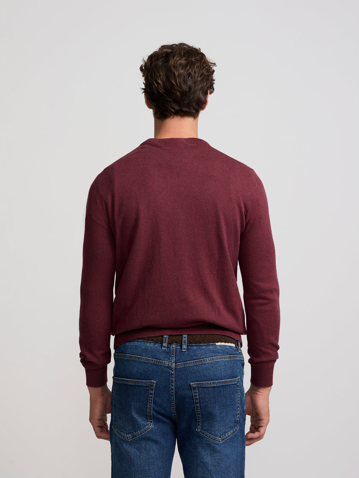Burgundy crew neck sweater