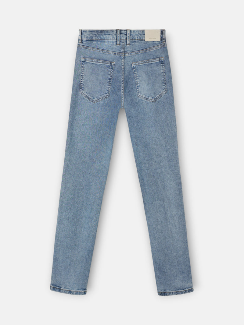 Medium blue denim sport trousers