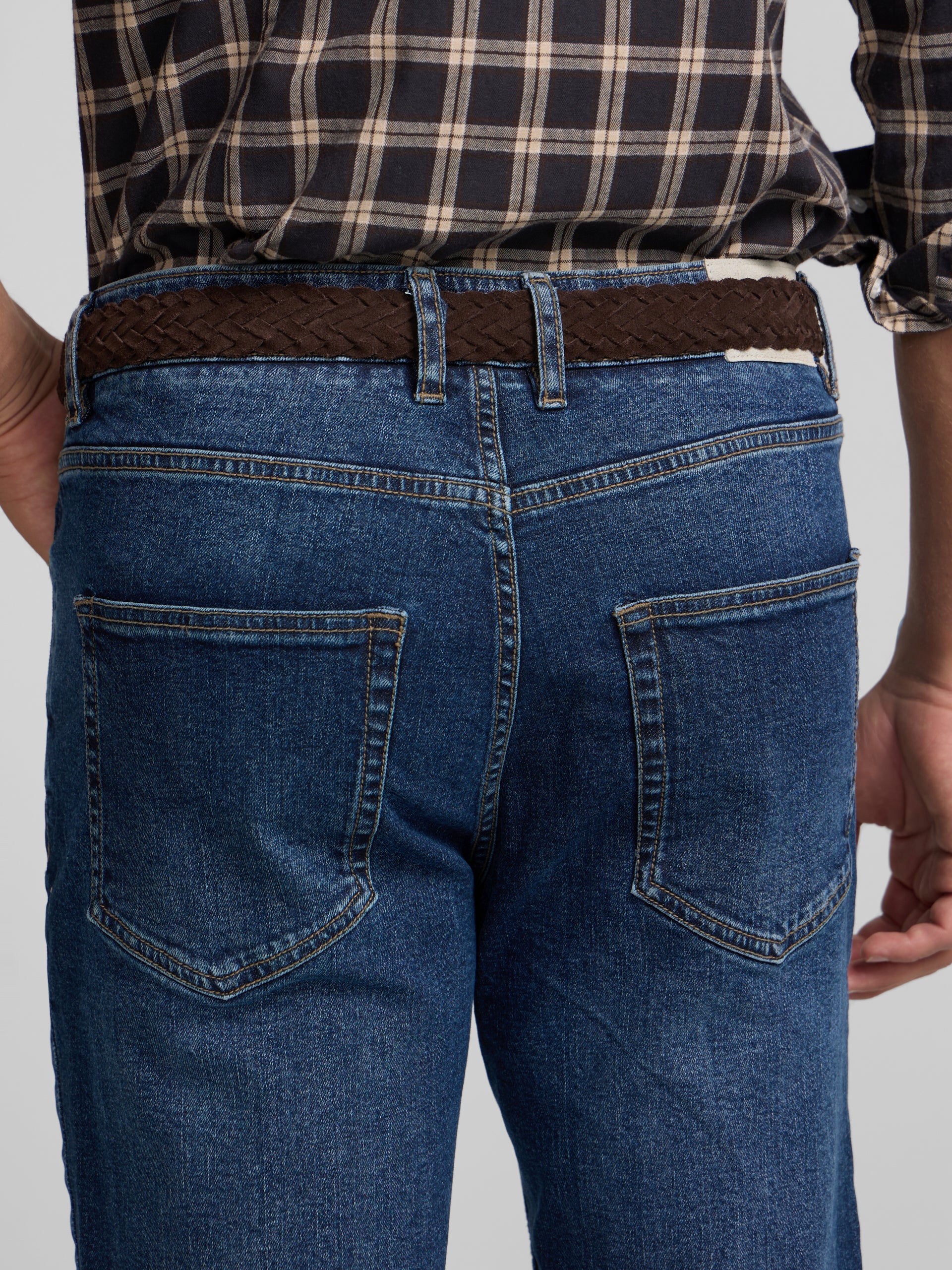 Pantalon de sport en denim bleu foncé