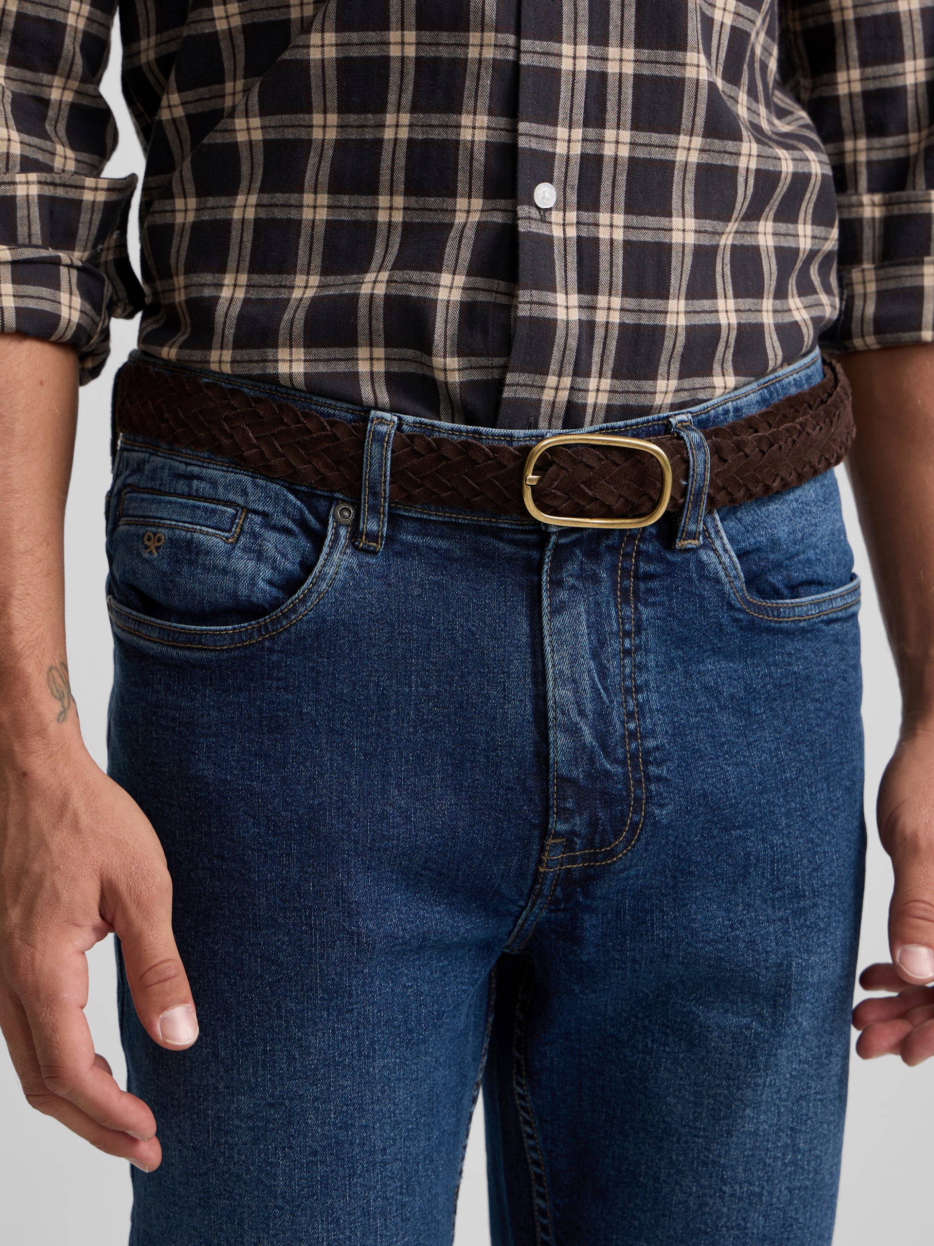 Pantalon de sport en denim bleu foncé