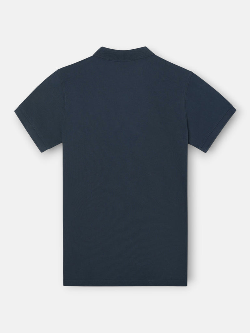 Polo de manga curta índigo