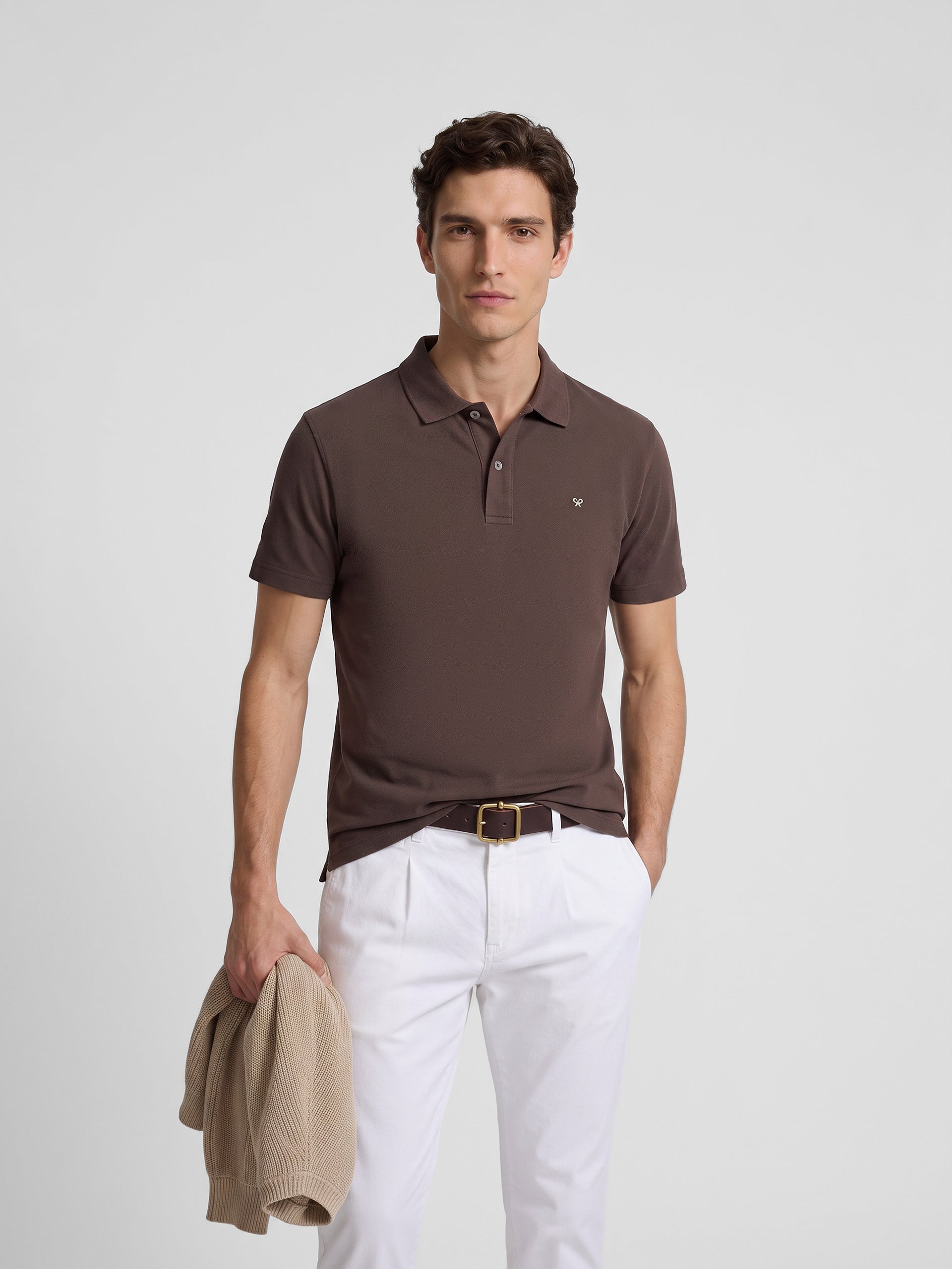 Polo manga corta marron