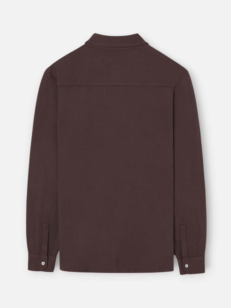Polo manga larga marron