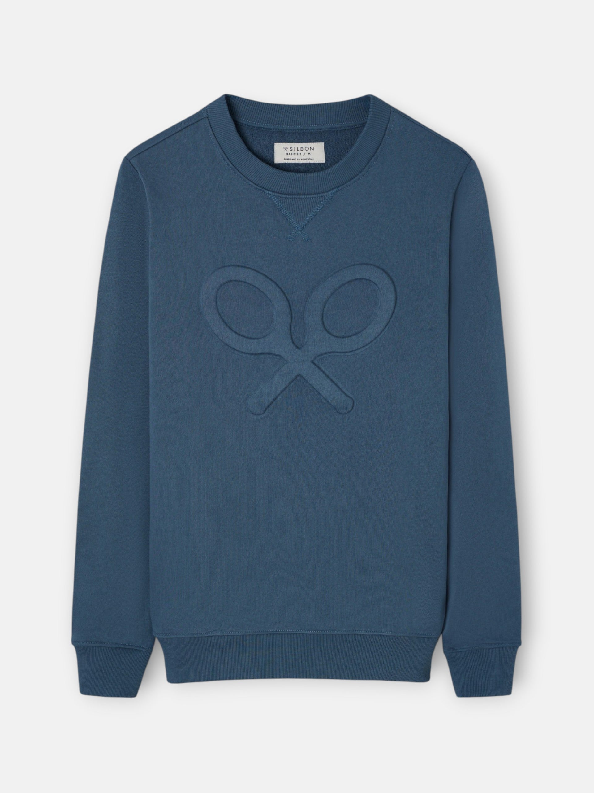 Sudadera clasica logo relieve petroleo