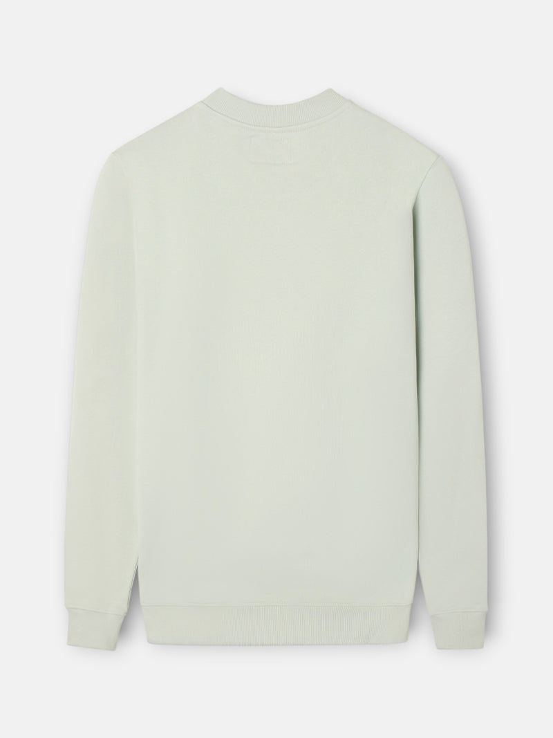 Sudadera lisa minilogo rizo verde claro