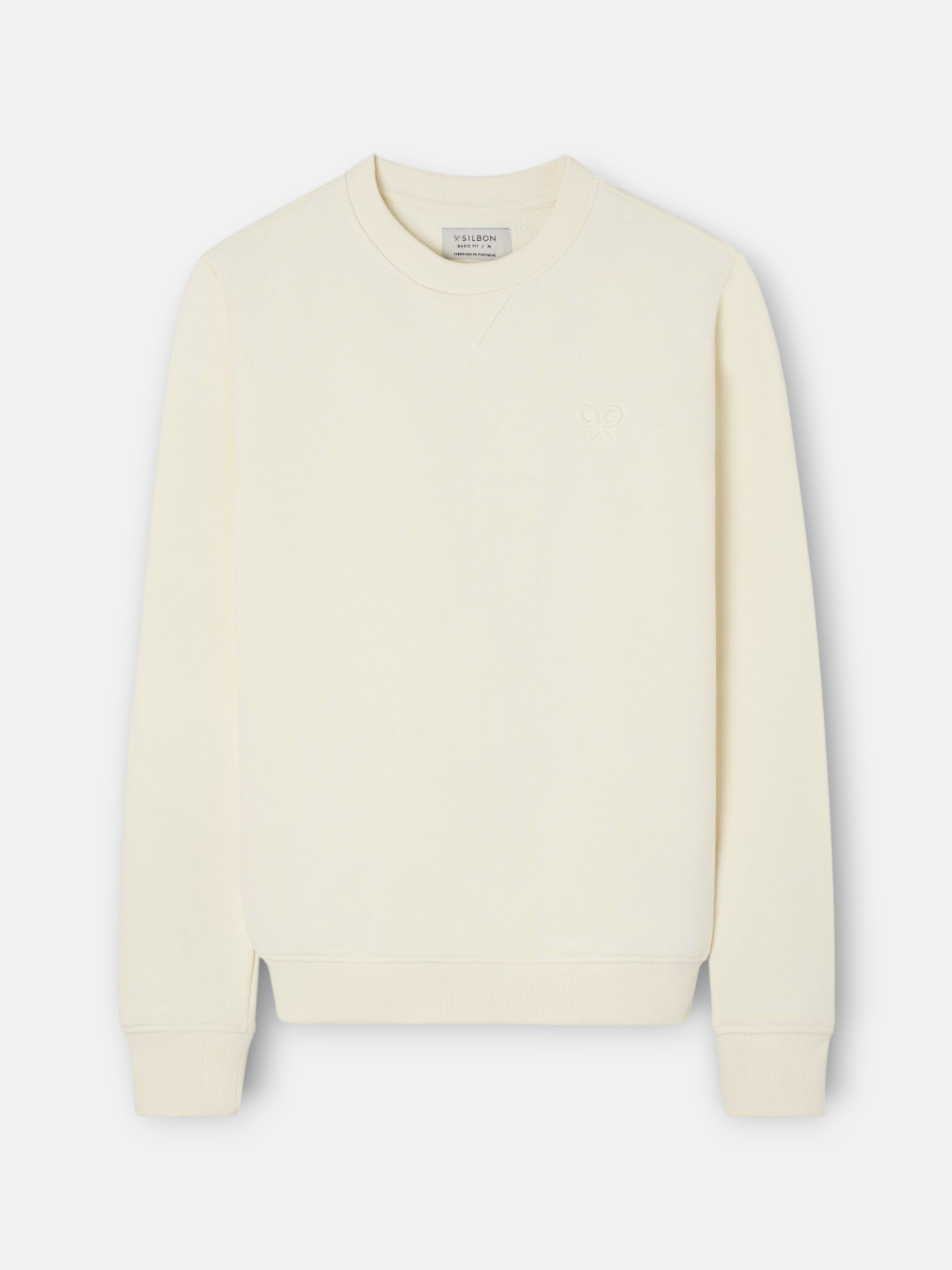 Sudadera raqueta relieve crema