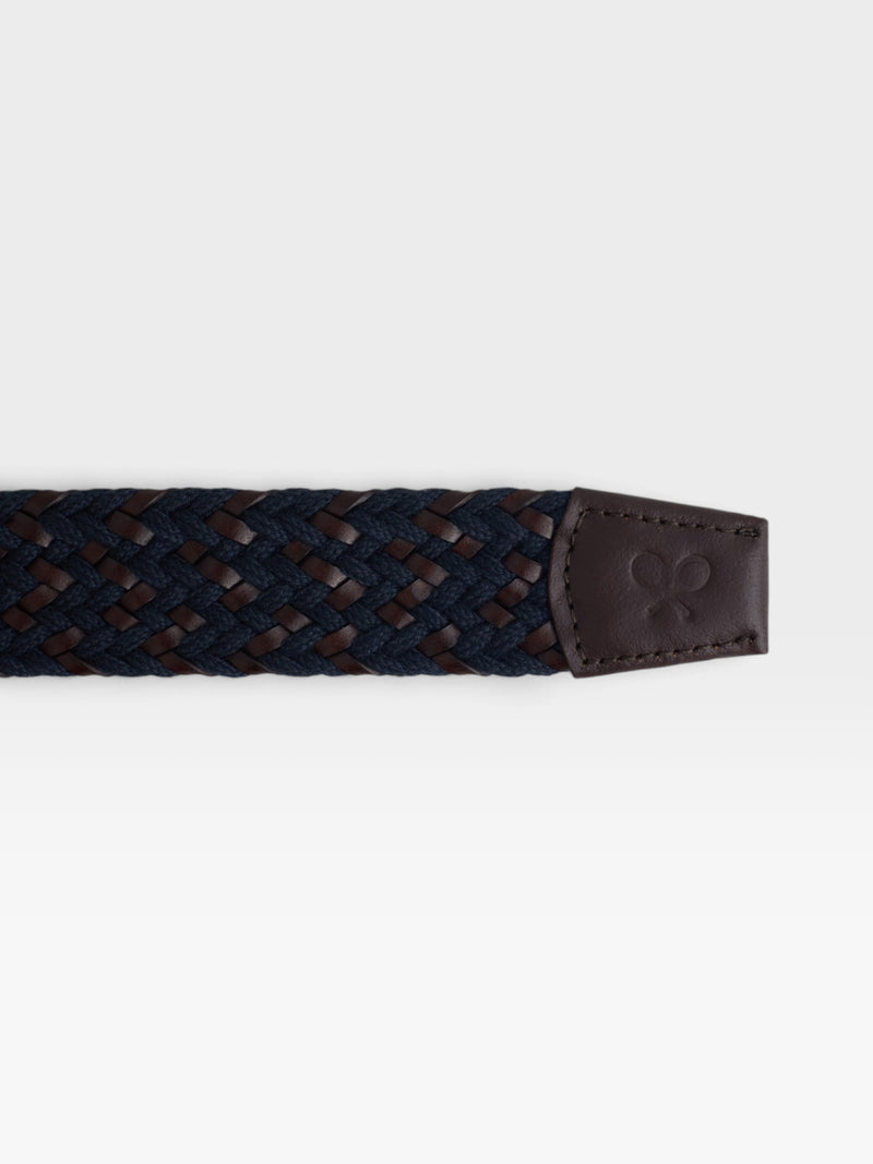 Ceinture tressée avec détail en cuir