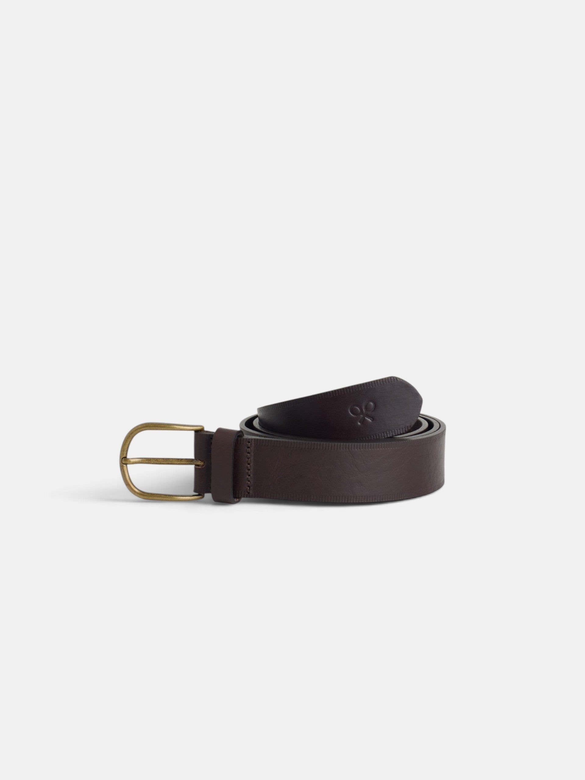 Cinturon piel rayado marron