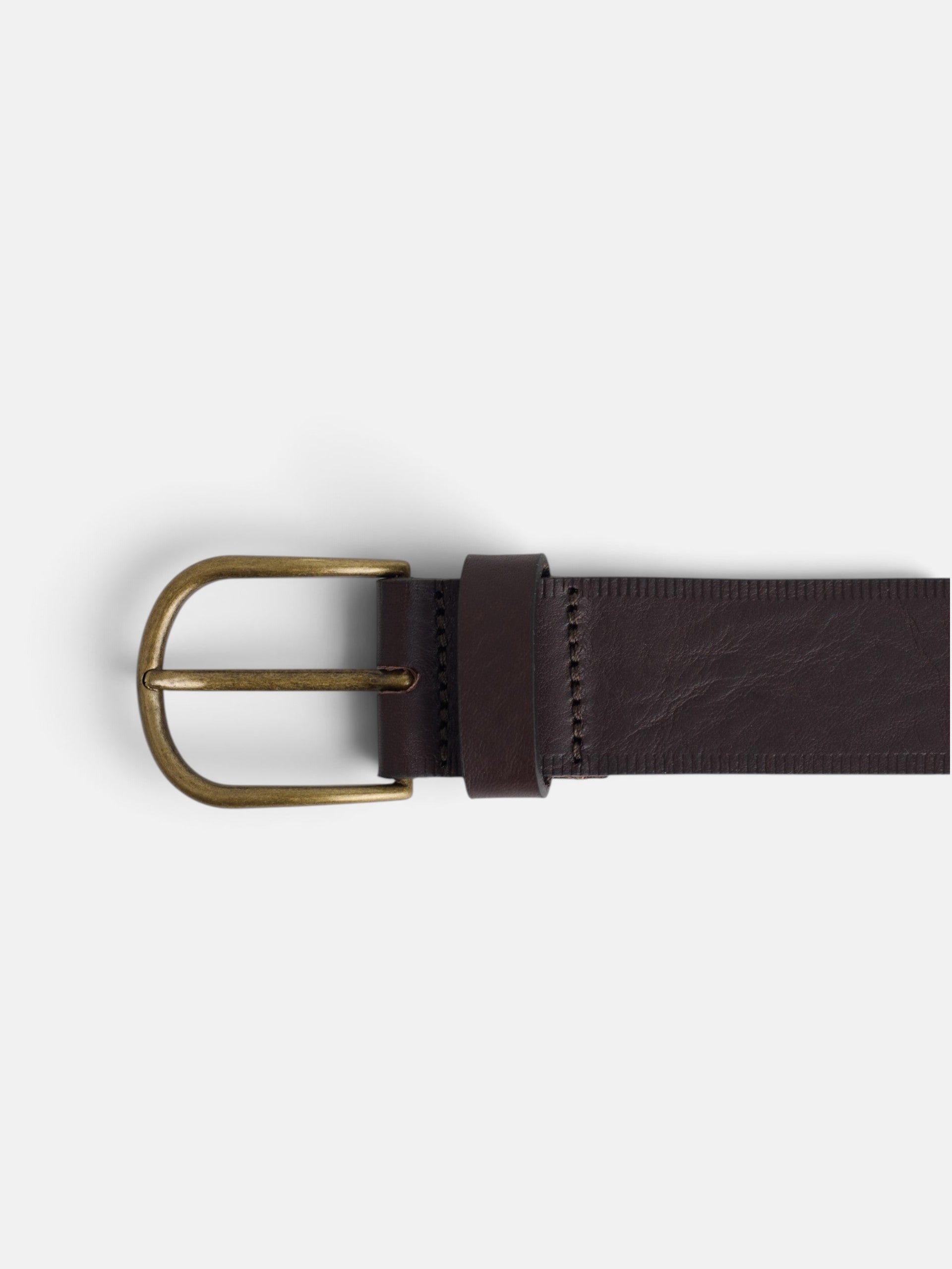 Cinturon piel rayado marron
