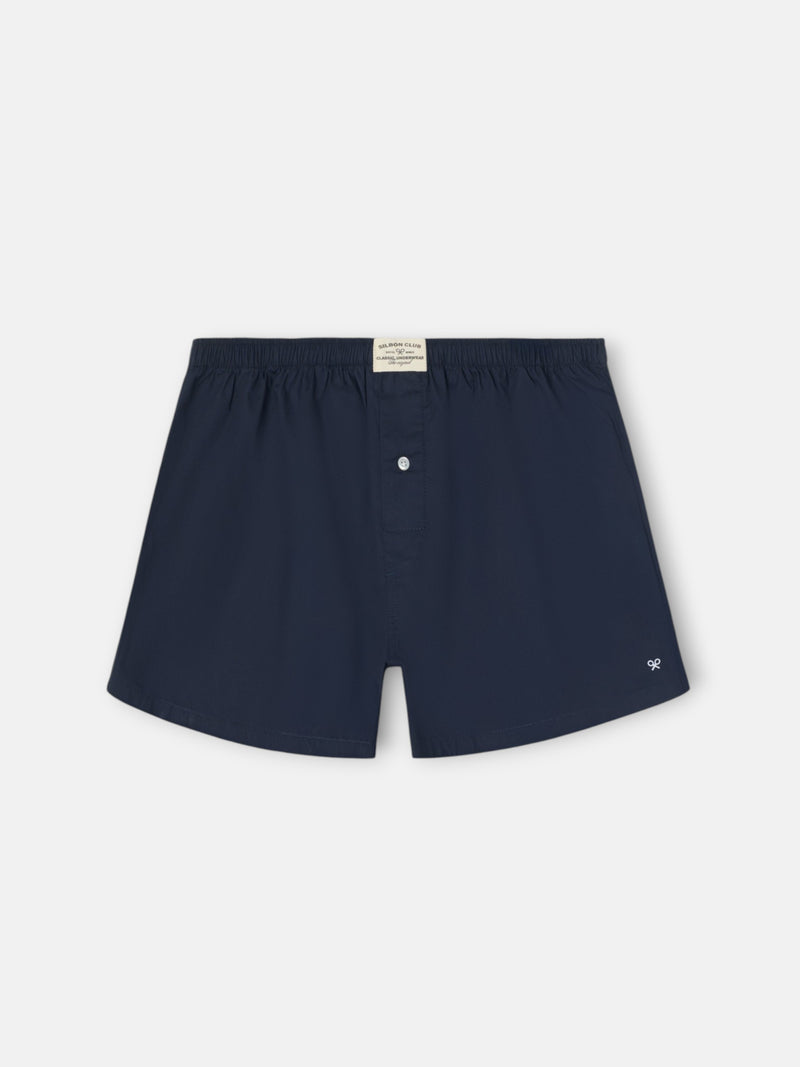 Calzoncillo liso minilogo azul marino